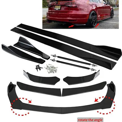 Front Bumper Chin Lip Splitter Spoiler Body Kit+Strut Rod  For Volkswagen Jetta • $79.99