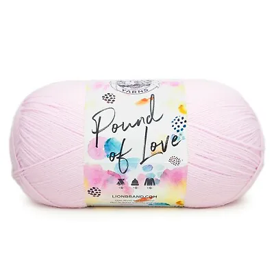 (1 Skein) Lion Brand Yarn 550-101A Pound Of Love Yarn Pastel Pink • $14.41