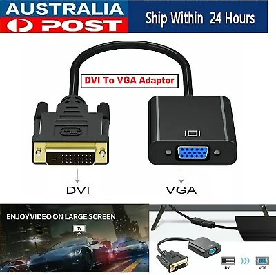 $10.88 • Buy DVI-D Male Tp To VGA HDTV Female Adapter Converter Cable For Desktop Notebook Au