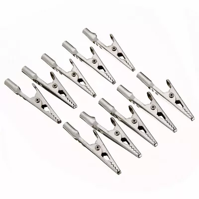 10PCS Single Prong Iron Alligator Clips W/ Teeth Aligator Clip Test 2023 AU • $4.77