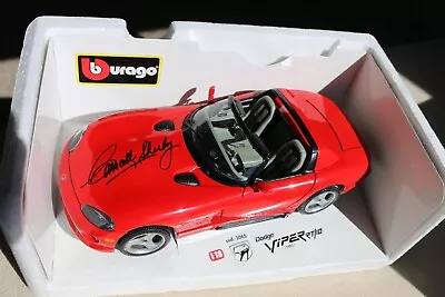 1993 Burago 1:18 Diecast Red Dodge Viper RT/10 With Caroll Shelby Signature • $50