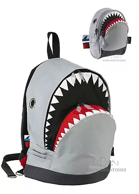 SHARK Backpack LARGE + Pouch XS. $85 Value.GREY.Morn Creations. Great White   • $59.99