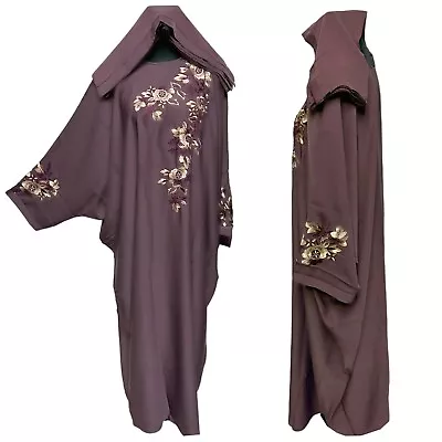 Women's Embroidery Abaya Jalabiya Arab Long Dress • £42.99