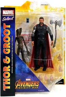 Avengers 3 Infinity War Thor & Groot Marvel Select Action Figure - UK Seller • £39.99