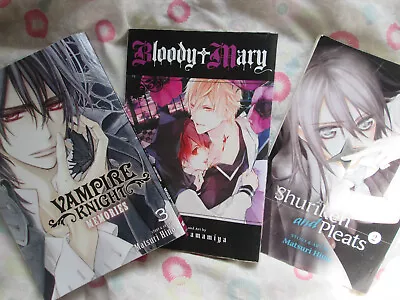 Manga Bundle Of 3 Vampire Knight Memories 3 Shuriken And Pleats 2 Bloody Mary 7 • £4.28