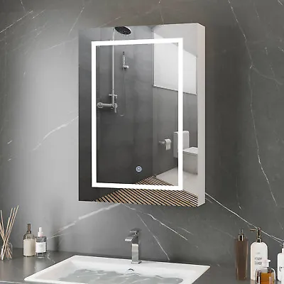 Medicine Cabinet LED Bathroom Mirror Cabinet W/ Touch Switch 3 Colors Lights  • $105.99