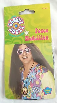 GROOVY BABY PEACE MADALLION  ADULT FANCY DRESS ADULT NOVELTY Unopened • £4