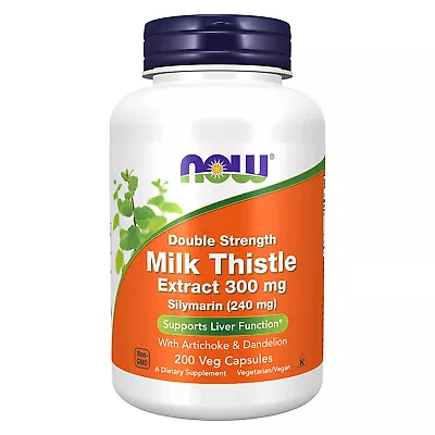 NOW FOODS Milk Thistle Extract Double Strength 300 Mg - 200 Veg Capsules • $24.56