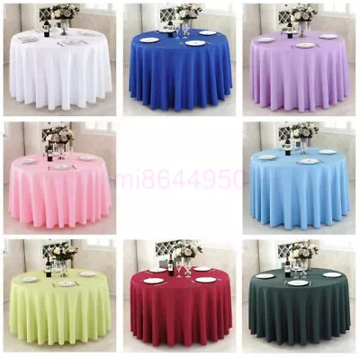 Round Polyester Tablecloth Wedding Event Party Banquet Tableware Table Cloths AU • $29.78