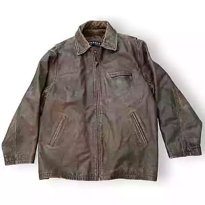 Wilson's Mens 1X Leather Bomber Jacket Coat Thinsulate Liner Distressed Brown • $75