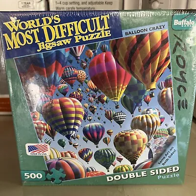 Jigsaw Puzzle Worlds Most Difficult Hot Air Balloon Crazy Double Sided 500 Piece • $15