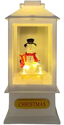 Rammento Musical Snowman Lantern Falling Snow 23cm LED Light-Up Festive Ornament • £16.99