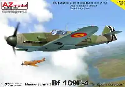 1/72 WW2 Fighter : Messerschmitt Bf-109F-4 [Spain]#7686 : AZ MODELS • $16.05