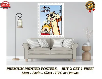 Calvin And Hobbes Comic Large Poster Art Print Gift A0 A1 A2 A3 Maxi • £4.73