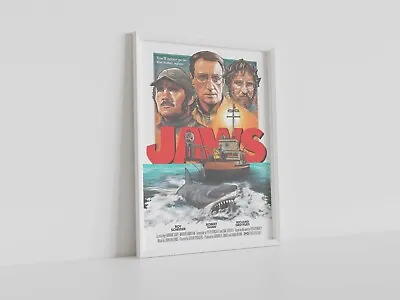 Jaws Movie Poster Shark Classic Film Print Large Wall Art Size A4 A3 A2 A1 • £6.95