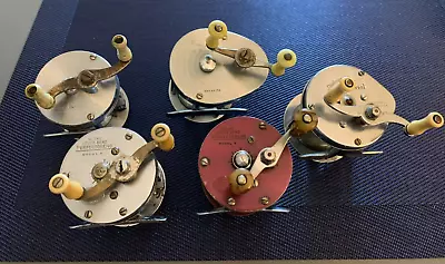 Vintage Lot Of 5 Fishing Reels  For Parts Or Repair Shakespeare-south Bend Etc.5 • $20.37