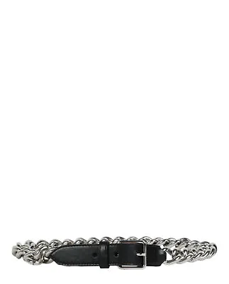 Alexander McQueen Womens Chain-Trimmed Leather Belt • $319.99