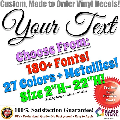 Custom Vinyl Lettering Text Decal Name Car Truck Boat Sign Banner Window Sticker • $15.99