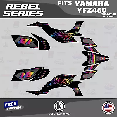 Graphics Kit For YAMAHA YFZ 450 2004-2008 CARB YFZ450 Rebel - RAINBOW • $244.39