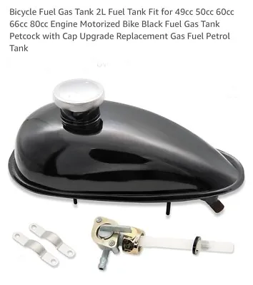 2L Gas Fuel Tank With Cap For 49cc 60cc 66cc 80cc Engine Motorized Bicycle • $23.99