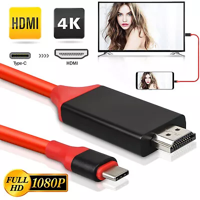 USB-C Type C To HDMI HDTV TV Cable Adapter For Samsung Galaxy S10 Note 9 MacBook • £8.39