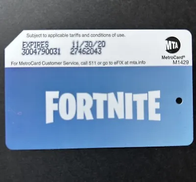 FORTNITE Limited Edition MetroCard For Collectors Only • $7.99