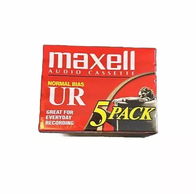 Maxell Audio Cassette Tapes UR 120 Minute Normal Bias Blank 5 Pack New Sealed • $25.99