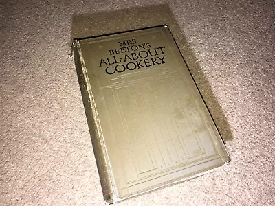 MRS BEETON'S ALL ABOUT COOKERY Vintage 1920s Recipe & Domestic Advice Book • £2.99