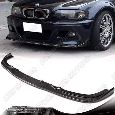 For 01-06 BMW E46 M3 H-Style Real Carbon Fiber Front Bumper Lip Body Kit Spoiler • $269.99