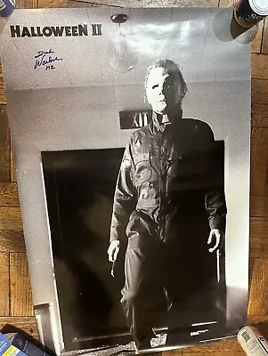 Signed Halloween 2 Michael Myers Dick Warlock 22x34 Poster Trends • $199.99