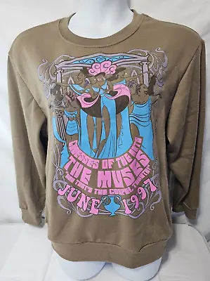 Women's Disney Hercules Muses Crew Neck Long Sleeve Graphic Sweatshirt Brown 2XL • $13.97