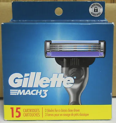 Gillette Mach 3 Refill  Cartridges 15 Count (New Package) • $22.49