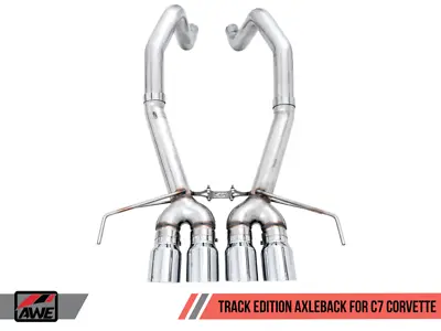 AWE Tuning Track Edition Axleback Exhaust Silver Tips For Chevy C7 Corvette W... • $995
