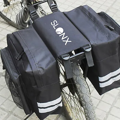SlonX Bike Bags- Double Sided Panniers For Bicycles Rear Rack - Water Resistant • $22.99