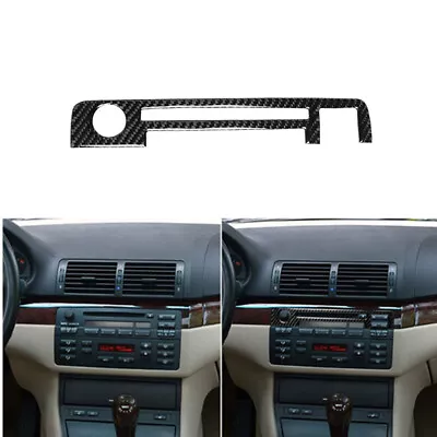 Carbon Fiber Center Console CD Panel Trim Cover For BMW 3 Series E46 1998-2005. • $13.64