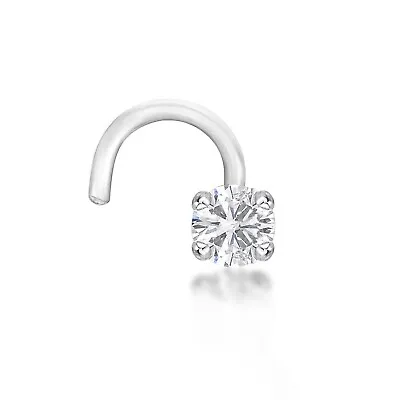 18 Gauge L-Shaped 0.05Carat Natural Diamond Nose Ring Real 14k White Gold • $73.86