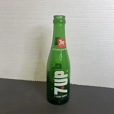 Vintage 7-Up Green Glass Beverages Soda Pop Bottle 7 Fl. Oz. • $7