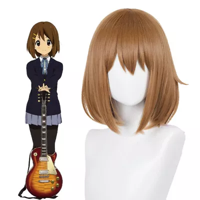 K-On! Hirasawa Yui Cosplay Wigs 33cm Short Straight Brown BoBo Synthetic Hair • $24.99