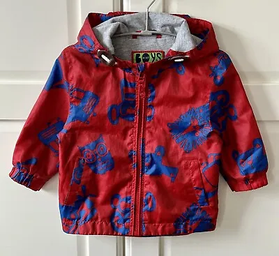 Next Baby Toddler Windproof Coats Red 9-12 Months Soft Hoodie Animal • £3