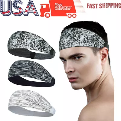 Men's Sweat Sweatband Tennis Yoga Headband Elastic Sport Running Fitness Cycling • $7.99