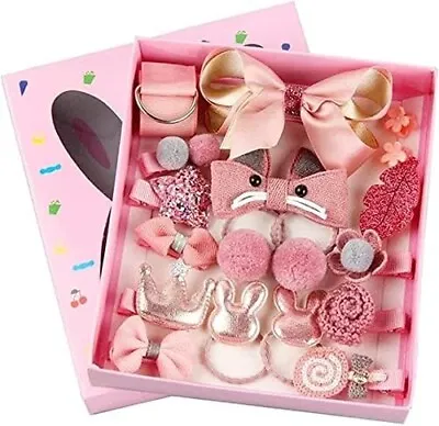 Girls Hair Accessories Gift Set HQCM 18 Pieces Children Hair Clips Set For With • £7.50