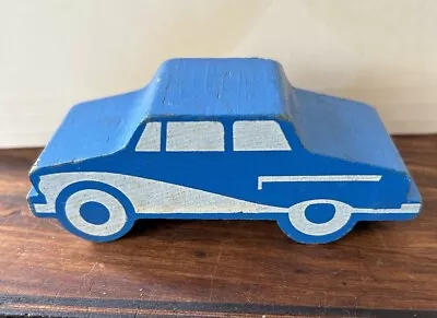 VINTAGE WOOD WOODEN FOLK ART HANDMEAD TOY CAR 1950s? • $5