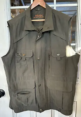 Mian Classics Collection Micro Satin Mens Cargo Green Vest Mens XXL • $29.95