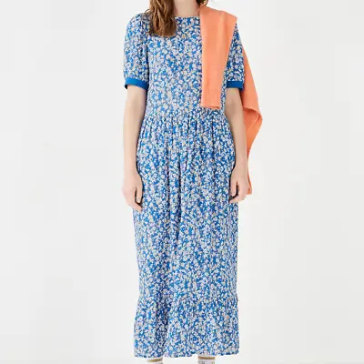 Hush Jesse T-Shirt Dress Womens Ladies Midi Watercolour Floral Blue Size 4-18 • £32