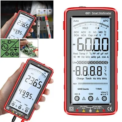 Smart LCD Digital Multimeter 6000 Counts Voltage Tester Resistance Meter XY • £23.99