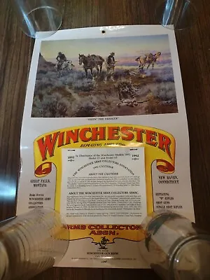 WINCHESTER W.A.C.A 1992 CALENDAR Great Falls MT Arms Gun Show Payin The Fiddler • $32.80