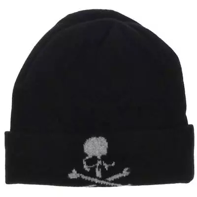 Mastermind Size L Mj23E11-Kno14-110 Skull Cashmere Beanie Knit Cap Black B0I05 • $550