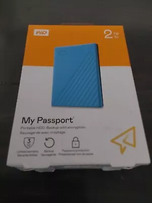 WD - My Passport 2TB External USB 3.0 Portable Hard Drive - Blue NEW G • $72.91