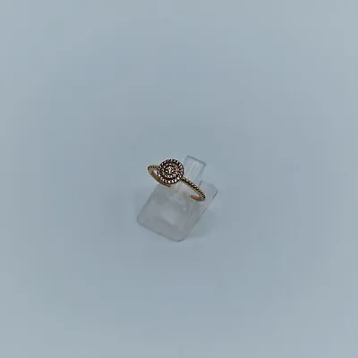 Genuine Pandora Rose Gold Elegant Sparkle Ring ALE MET #180986CZ Size - 50 • £32