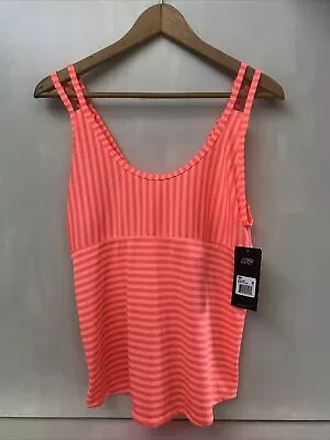 Marika Tek Womens Tank Top Size M Orange Striped Strappy NWT • $18.95